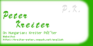 peter kreiter business card